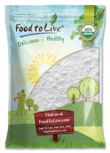 Miniatura 9 de Food to Live Harina de arrurruz orgánica, 1 libra – Polvo sin OMG, almidón fino, sin granos, vegano, a granel. Rico en fibra dietética. Espesante