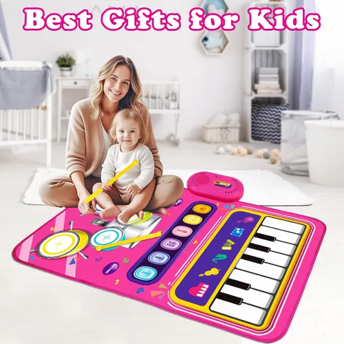 Miniatura 7 de Juguetes para Regalos de Niñas de 1 Año: Tapete de Piano para Bebés Juguetes para Niños Pequeños de 1-2 Años - Tapete Musical de Piano y Tambor 2