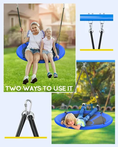 Miniatura 5 de Everyfun Columpio de Árbol Tipo Platillo Volador de 43" para Niños y Adultos, Capacidad de Peso de 700 libras, Columpio Platillo Volador Impermeable