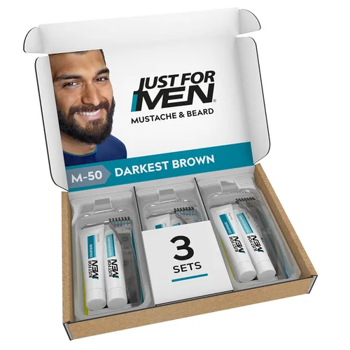 Miniatura 11 de JUST FOR MEN Gel de color para bigote y barba M-45, marrón oscuro 1 cada uno (paquete de 2)