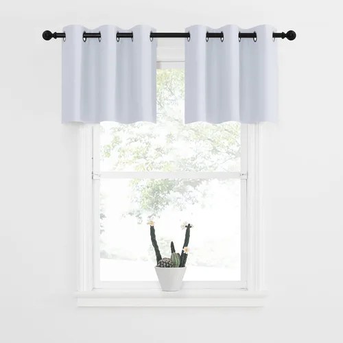 Miniatura 229 de NICETOWN Cortinas opacas de cocina para ventana sobre el fregadero, aislamiento térmico, decoración del hogar, pequeños niveles opacos con ojales