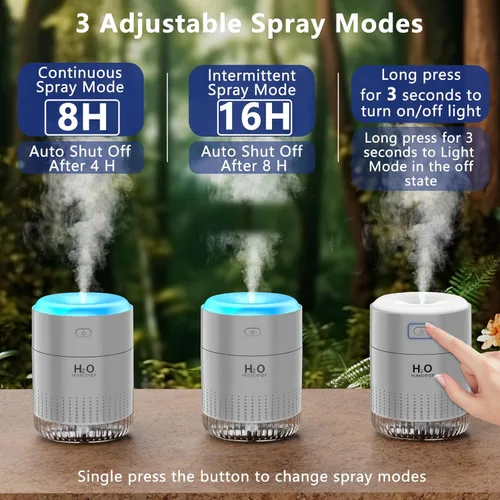Miniatura 3 de SZO Mini humidificador portátil, humidificador personal de niebla fría USB de 16.9 fl oz para dormitorio, oficina, escritorio de viaje, silencioso