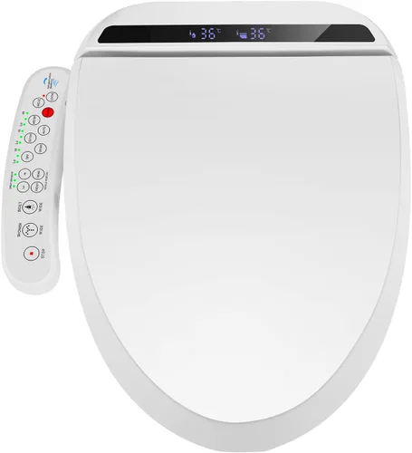 Miniatura 9 de YOURLITE Asiento de inodoro de bidé eléctrico con agua caliente, bidé con secado de aire caliente, asiento con calefacción con boquilla