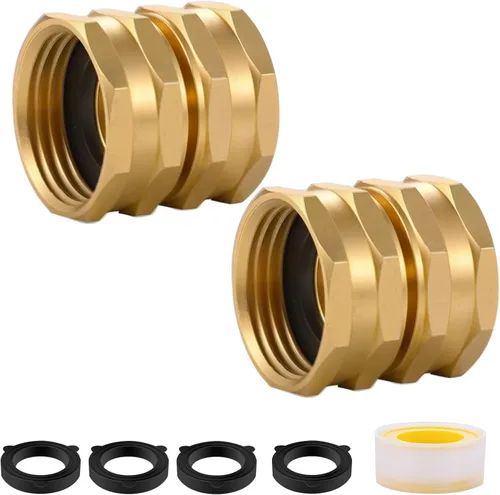 Miniatura 12 de Ceaeso Conector NPT macho de 1 pulgada a macho GHT de 3/4 pulgadas, adaptador de manguera de jardín de latón macizo, manguera de jardín de latón