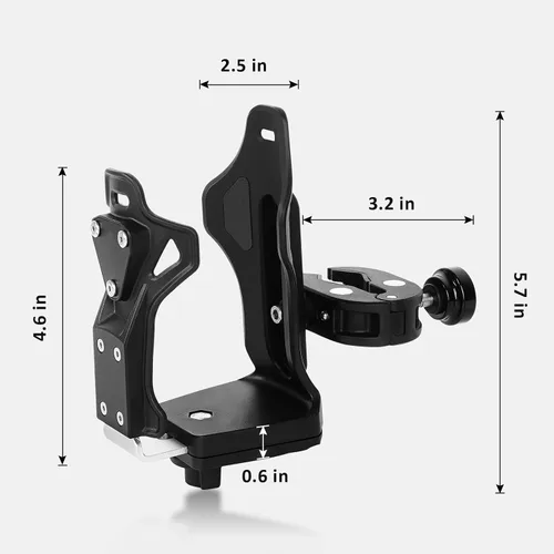 Miniatura 7 de Portavasos mejorado para motocicleta ATV antirrobo, soporte extra grande para botella de agua de bicicleta de 1.95 a 3.6 pulgadas, tamaño universal