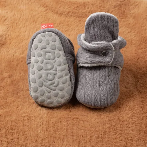 Miniatura 88 de Botines de forro polar para bebés, niños y niñas, pantuflas antideslizantes con agarre suave, zapatos de calcetín para recién nacidos, cuna