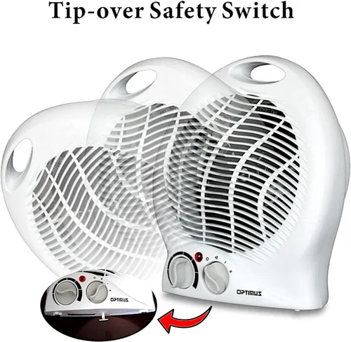 Miniatura 3 de Optimus H-1322 Calefactor portátil con ventilador de 2 velocidades y termostato, Blanco