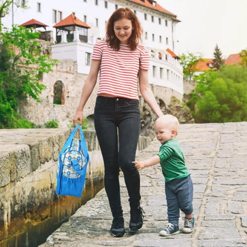 Miniatura 8 de TeqHome Juego de 5 bolsas de pañales, bolsa grande para mamá con cambiador de pañales portátil, funda para chupete, bolsas de viaje para bebé