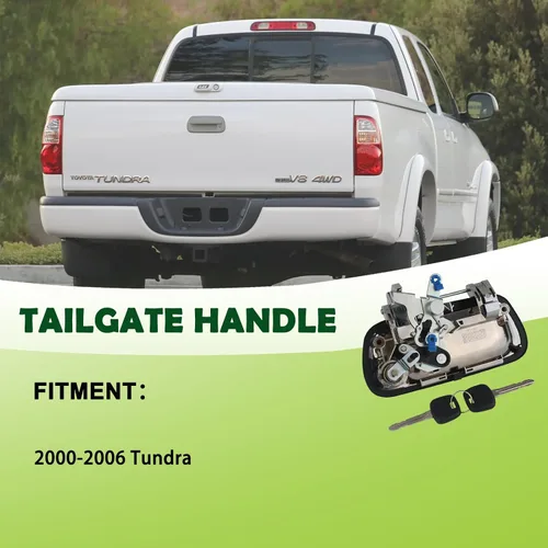 Miniatura 3 de Manija de Compuerta Trasera Manija de Pestillo de Compuerta Trasera con Cilindro de Cerradura de Llave Cromado Compatible con Toyota Tundra