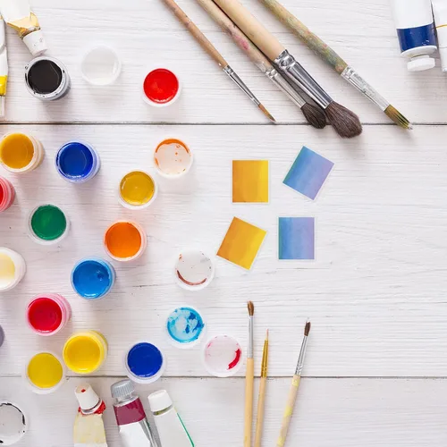 Miniatura 2 de NOLITOY Juego de 50 piezas vacías de acuarela, estuche de pintura de plástico blanco para suministros de pintura, dibujo artístico, acrílico