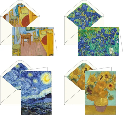 Miniatura 17 de RainCaper Fine Art - Tarjetas de felicitación de papel de 5 x 7 pulgadas con sobres decorativos, caja de regalo, juego de 16 cartulina de 300 GSM