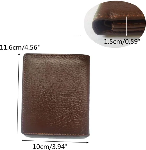 Miniatura 123 de Hombres Cool Eagle Wolf Caballo Totem Cuero Vaca Vertical Cartera Cremallera Multi-tarjeta Titular, Tótem de caballo, Minimalista