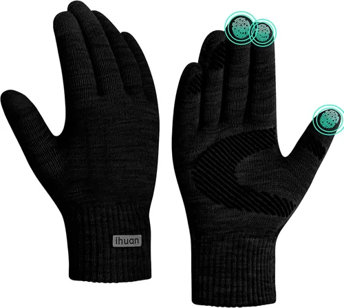 ihuan Guantes térmicos de invierno para hombres y mujeres, guantes táctiles para clima frío para correr, ciclismo, senderismo, conducción