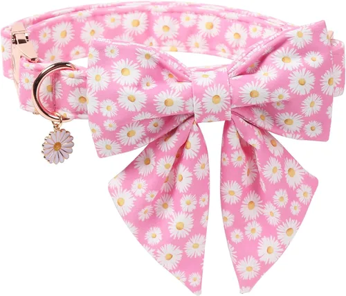 Miniatura 15 de DOGWONG Collar de perro arcoíris con bonito lazo para el Mes del Orgullo LGBT - Collar ajustable y cómodo para perros grandes, medianos y pequeños