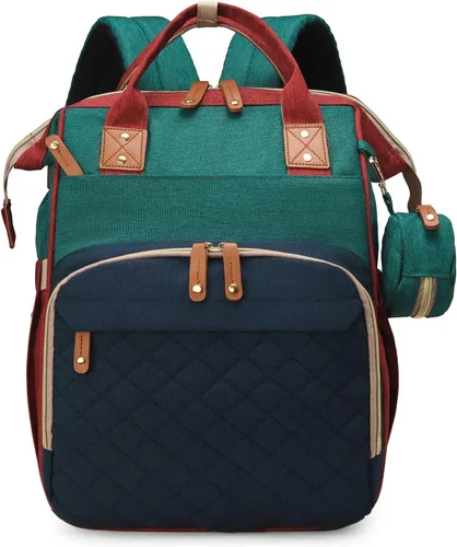 Miniatura 18 de Mochila de pañales azul para mamá: bolsas de bebé grandes con cambiador para niños pequeños, niñas, mujeres, papá, mamá, hombres, mochila de viaje