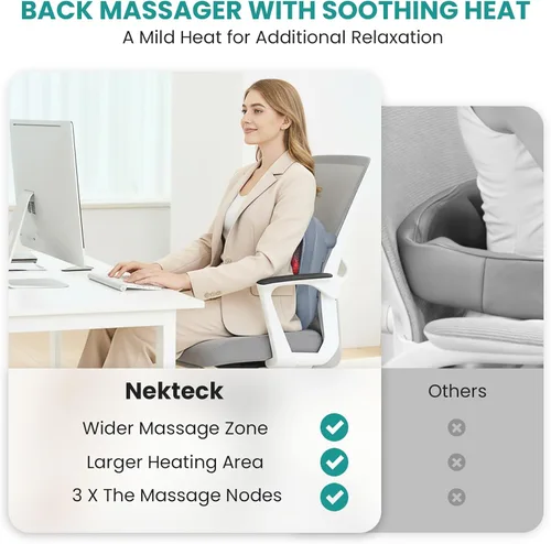 Miniatura 6 de Nekteck - Masajeador de pies, máquina de masaje mediante calor generado por electricidad, para fascitis plantar, función de calor infrarrojo Gris
