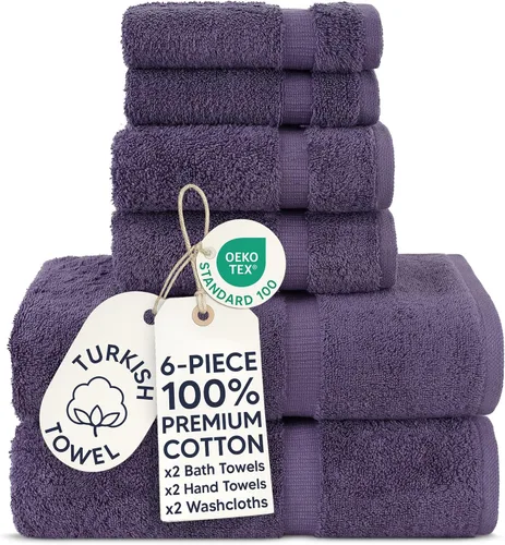 Miniatura 110 de Chakir Turkish Linens - Toallas turcas de 100% algodón, suaves y absorbentes (4 paños, color gris)
