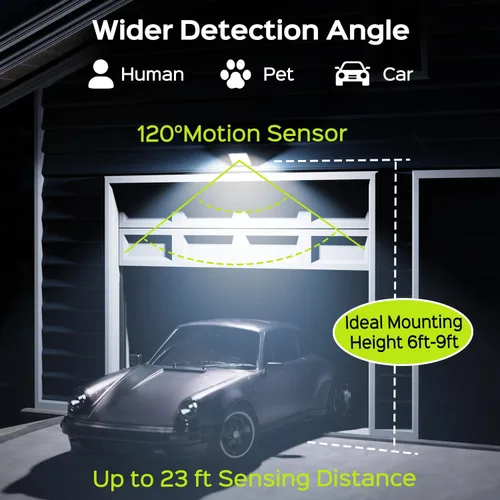 Miniatura 7 de JACKYLED Paquete de 4 focos solares para exteriores, focos solares impermeables con sensor de movimiento, iluminación de seguridad del atardecer al