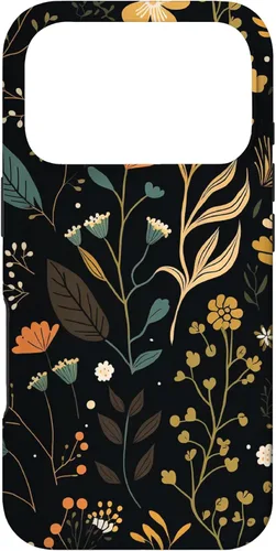 Miniatura 29 de Funda negra para iPhone 12/12 Pro con diseño floral, estética, simple, bohemio, moderno, flores botánicas