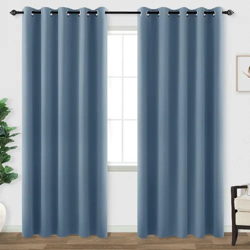 Miniatura 16 de Cortinas opacas de 72 pulgadas extra anchas para dormitorio, puerta corrediza de vidrio y patio, 2 paneles con ojales para oscurecer ventana grande