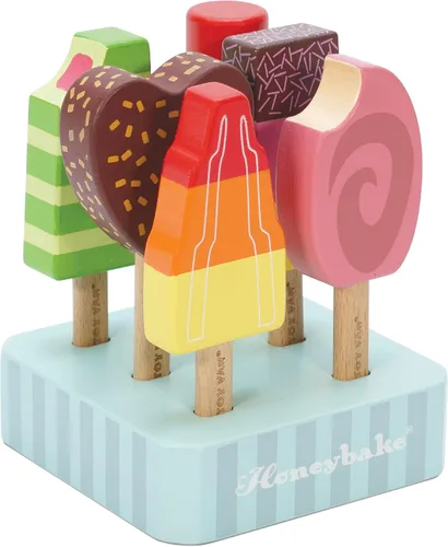 Le Toy Van Honeybake Collection - Juego de paletas de hielo, juguetes de madera de primera calidad para niños a partir de 3 años (TV284)