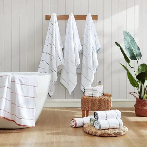 Miniatura 4 de Tommy Bahama - Toallas de baño, suaves y altamente absorbentes, esenciales para el baño, certificado Oeko-Tex (Ridley azul sólido, 3 piezas)