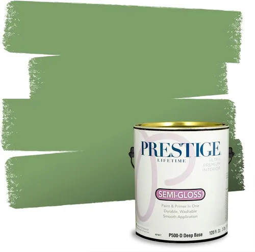 Miniatura 129 de PRESTIGE Pintura exterior e imprimación en uno, aloe, plano, 1 galón