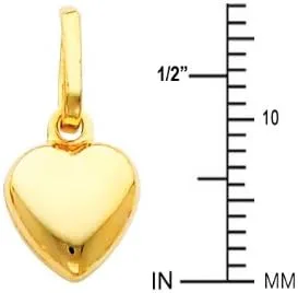 Miniatura 2 de Colgante de corazón de oro amarillo real de 14 k, Oro de 14 quilates, No es una piedra preciosa