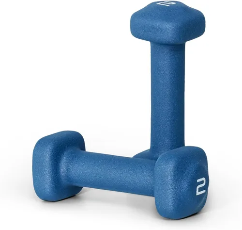 Miniatura 46 de Tone Fitness Pares de Mancuernas de Pesas de Neopreno con Cabeza Cuadrada Antirrodamiento Múltiples Opciones Azul