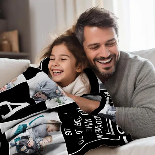 Miniatura 3 de Regalos personalizados de cumpleaños para el día del padre para el mejor papá de parte de hija, hijo, esposa, niños, manta personalizada para papá