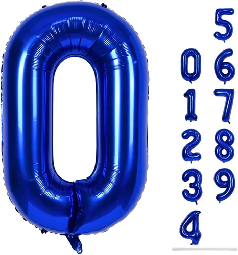 Miniatura 132 de Globo dorado champán con el número 5, globos de aluminio autoinflables grandes de 40 pulgadas del 0 al 9, globo de helio digital 5 dorado claro