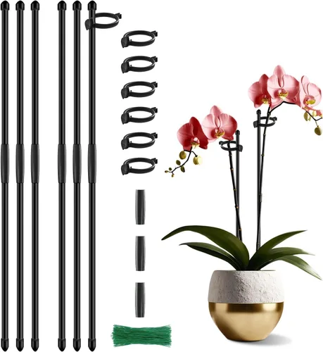 Miniatura 11 de 20 estacas de soporte para plantas de 17 pulgadas, palos de orquídea de jardín de SupKing extendidos a 3 pies, 4 pies y 5 pies, postes para plantas