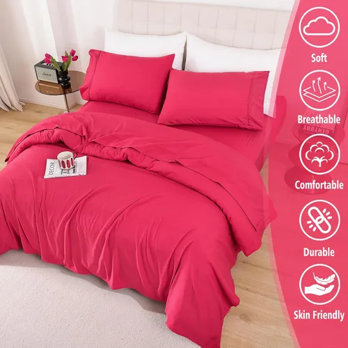 Miniatura 2 de Whitney Home Textile - Juego de sábanas tamaño King, sábanas de microfibra suaves para hotel, bolsillo extra profundo, juego de sábanas y fundas