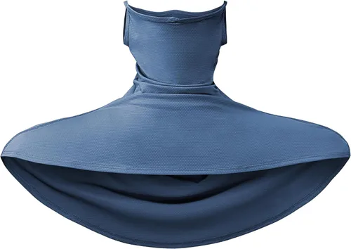 Miniatura 7 de Obacle Máscara facial con polaina para el cuello con cintas elásticas para las orejas para hombres y mujeres para protección solar