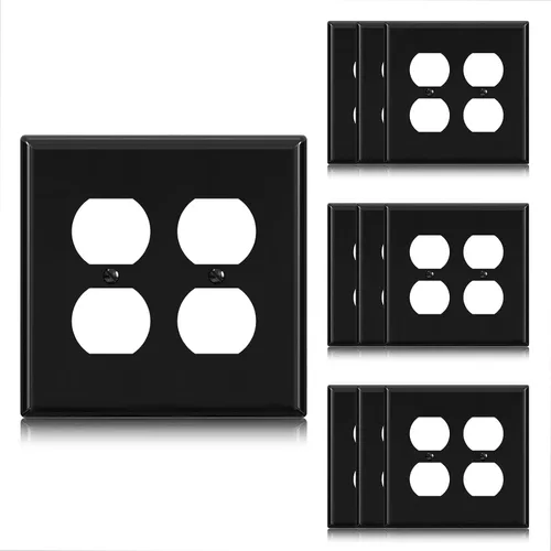 Miniatura 8 de ELEGRP Placas de pared dúplex sin tornillos de 2 segmentos, cubierta frontal termoplástica irrompible de tamaño mediano para toma de corriente Mate
