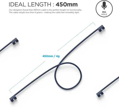 Miniatura 5 de elago Correa para AirPods [Jean Indigo] - [Compatible con Apple AirPods 1 y 2] [Compacto] [Ligera] [Longitud ideal] - para Apple AirPods 1 y 2