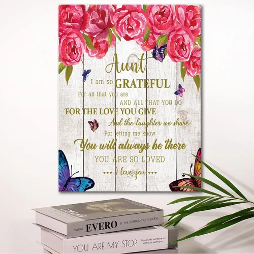Miniatura 3 de Wailozco Póster decorativo para pared con texto en inglés «Aunt Aunt», pósteres enmarcados de poemas, regalos sentimentales para tías de sobrina