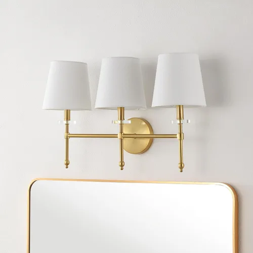 Miniatura 7 de JONATHAN Y Aplique de pared LED moderno de latón dorado de 23 pulgadas, luz de tocador de mediados de siglo para decoración de baño, dormitorio
