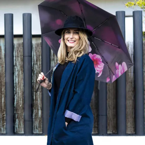 Miniatura 7 de LLanxiry - Paraguas de viaje compacto, resistente al viento, impermeable, paraguas con protección contra rayos ultravioleta, para golf