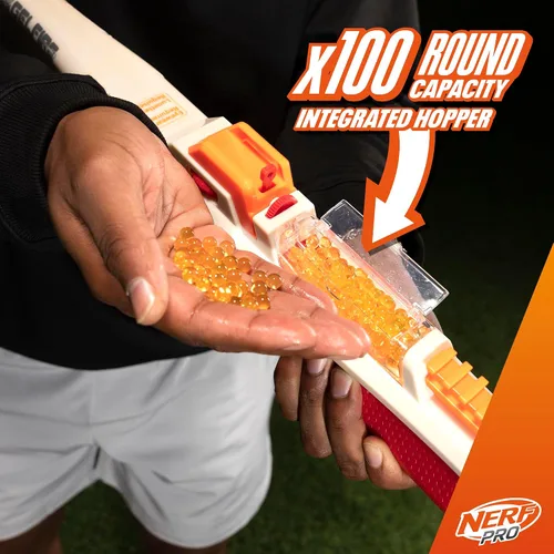 Miniatura 5 de Pistola Nerf Pro Gelfire Ghost de acción de proyectiles, cañón de impulso extraíble, 5000 rondas de gel, tolva integrada de 100 rondas, gafas