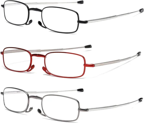 Miniatura 2 de Gafas de lectura plegables para hombres y mujeres, llavero compacto para lectores con luz azul, anteojos portátiles de bolsillo