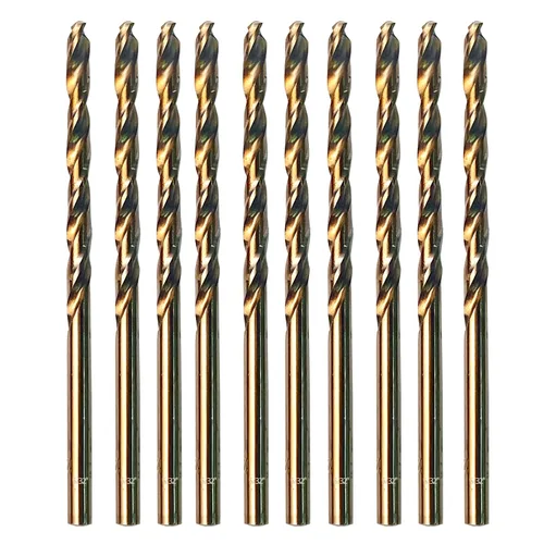 Miniatura 17 de Broca de cobalto de 1/8 pulgadas, broca helicoidal de acero de alta velocidad M35 de longitud estándar, punta de 135 grados para metal duro, acero