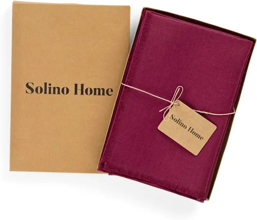 Miniatura 4 de Solino Home Juego de 4 servilletas de lino de remolacha 100% lino puro con flecos de 20 x 20 pulgadas