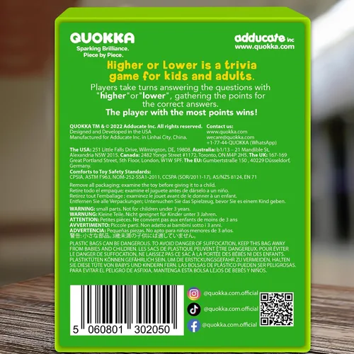 Miniatura 8 de QUOKKA Juegos de mesa de trivia para niños y adultos V2.0 - Juego de cartas de mesa para noche familiar 4xSet para adivinar preguntas divertidas