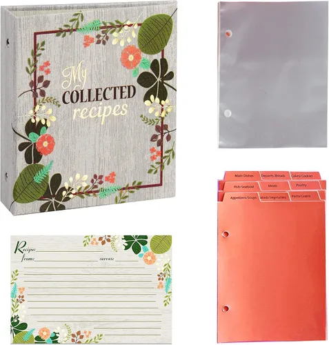 Miniatura 2 de Libro de cocina con tarjetas de recetas Meadowsweet Kitchens con diseño de flores vintage (revestido de tela)
