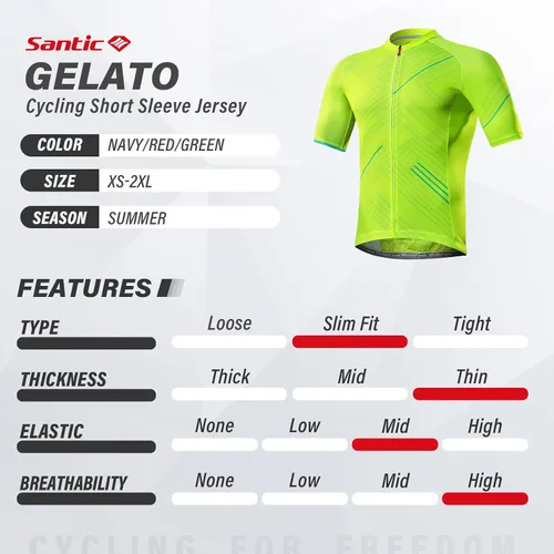 Miniatura 3 de Santic Camiseta de ciclismo para hombre, manga corta, camisas de ciclismo de montaña, chaqueta de bicicleta con bolsillos