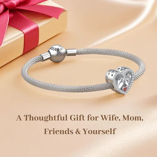 Miniatura 6 de Annmors Silver Charms for Bracelets S925 Love Heart Mom Birthday Dangle for Women Bracelet & Necklace Pendant