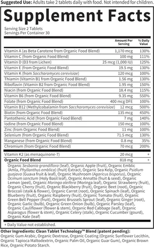 Miniatura 5 de Garden of Life Organics Multivitamínico de alimentos enteros para hombres, 60 tabletas, vitaminas y minerales veganos para hombres para la salud