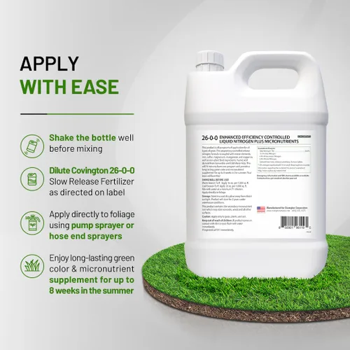 Miniatura 4 de Covington ProLine 26-0-0 NPK Fertilizante líquido de liberación lenta para césped (1 galón), alimento para césped con alto contenido de nitrógeno