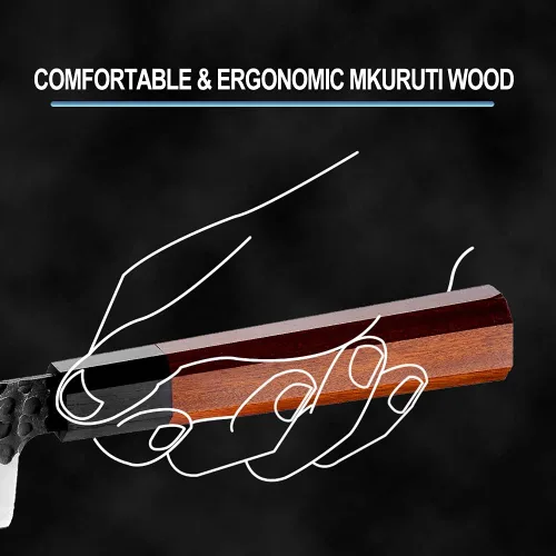 Miniatura 5 de Cuchillo de chef Kiritsuke de 9 pulgadas, cuchillo de cocina japonés hecho a mano forjado profesional afilado, cuchillo de cocina AUS10 de acero